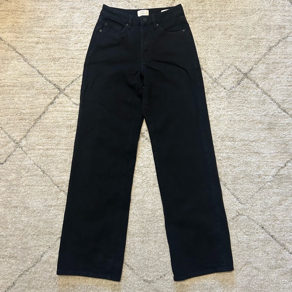 Dynamite Women’s Heidi High Rise Wide Leg Jeans Black Size 26 Regular Length